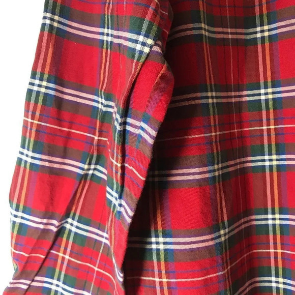 Nautica Men’s Size Large Red Green Plaid Button-down Shirt Holiday Vibes Festive - Picture 6 of 7